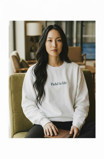 Padel is life Crewneck — White